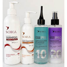 Набір для жирного волосся  Soika 4в1 Зміцнення та об'єм 900 мл(4820206214603)